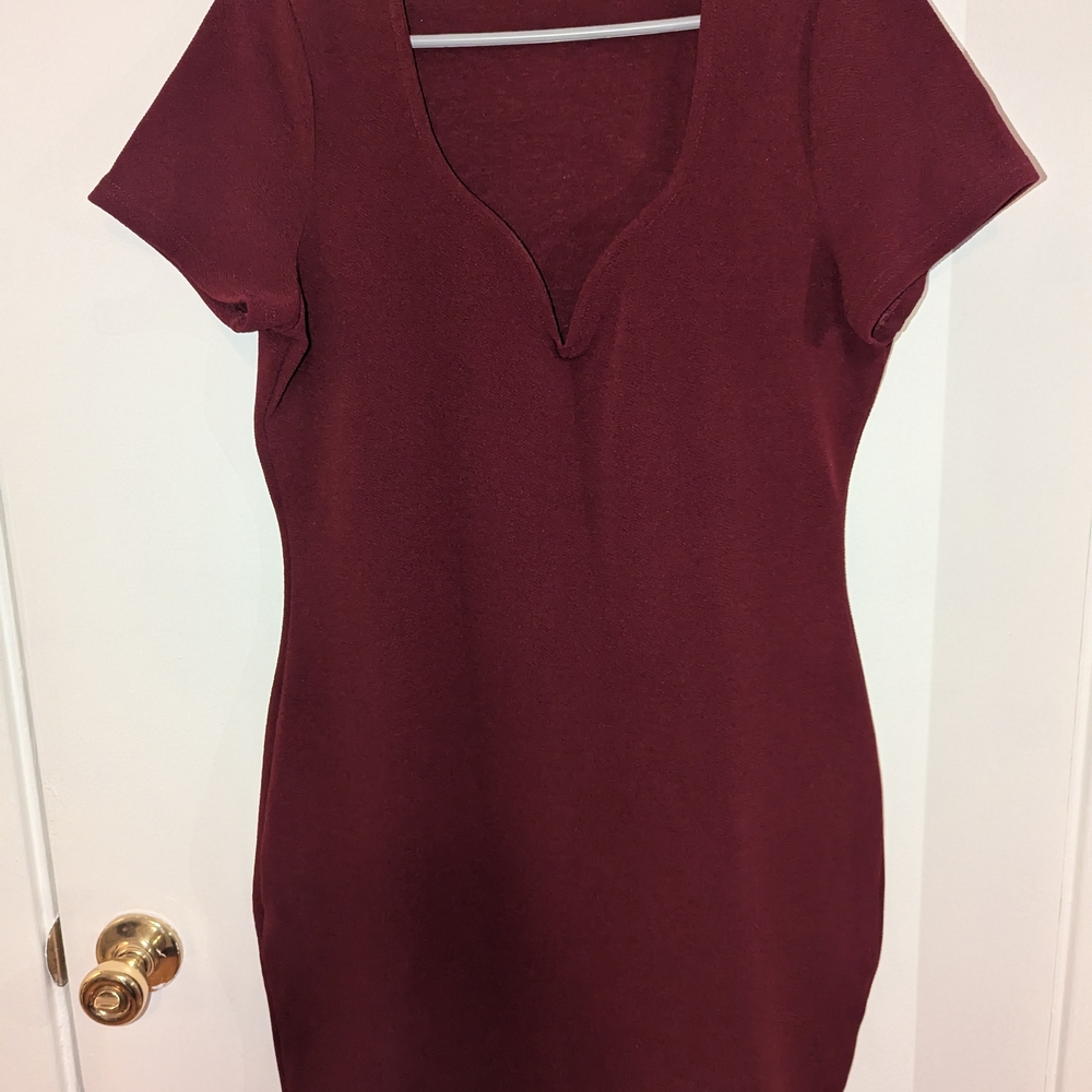Elegant Burgundy Dress